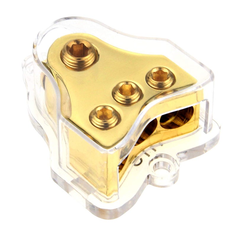 ZOOKOTO Copper 0/2/4 Gauge in 4/8/10 Gauge Out Amp Power Distribution Block for Car Audio Splitter (1 in 3 Out) - Image 1